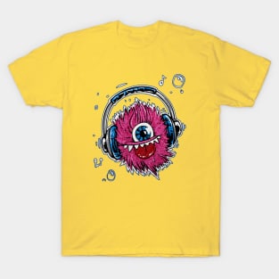 Headphone Eye Face by Basement Mastermind T-Shirt